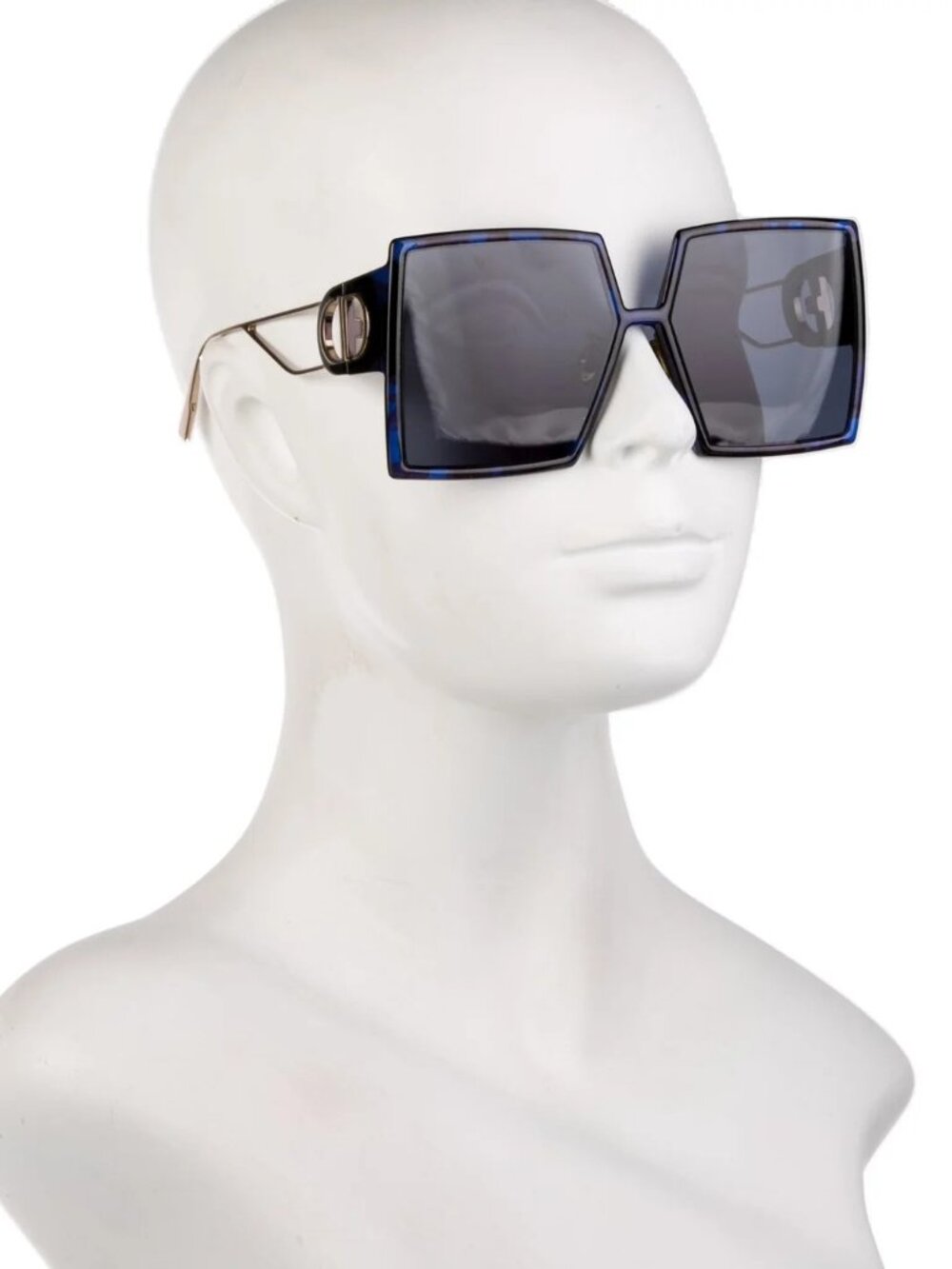 Christian Dior Oversized Square Sunglasses, Blue Tortoiseshell